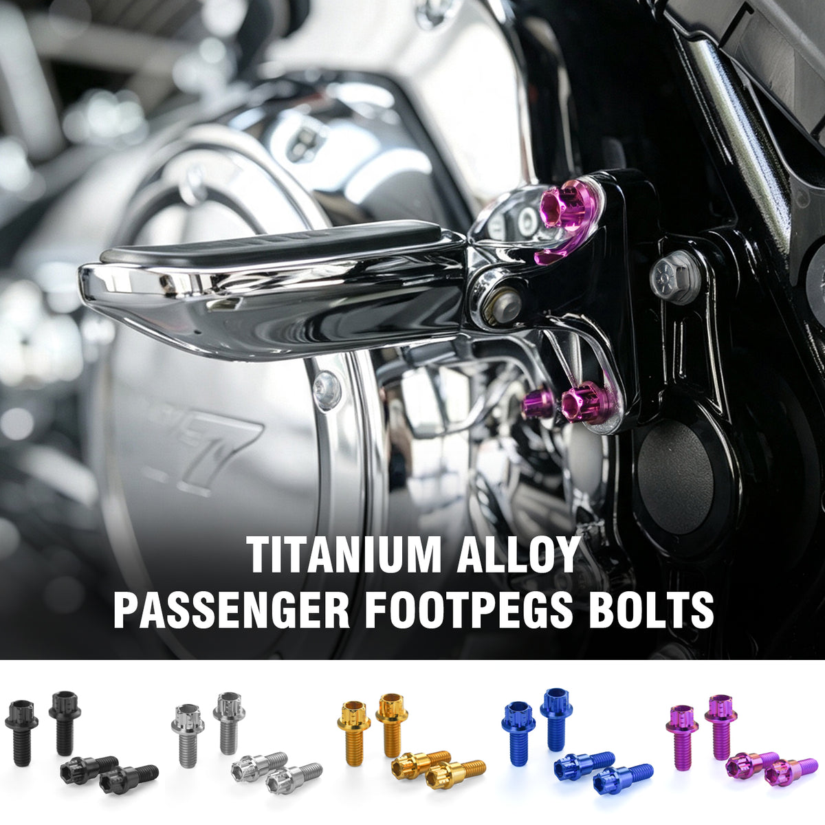 PASSENGER FOOT PEGS TITANIUM ALLOY BOLTS