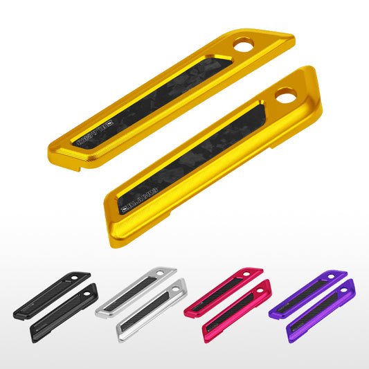 Aluminum Saddlebag Latch Cover with Carbon Fiber Accentpanels for 14-23 Touring Motorcycle FLHT FLTR FLHX Colors Lock