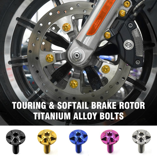 Chiefdom H-D Touring & Softail Front/Rear Brake Rotor Titanium Alloy Bolts