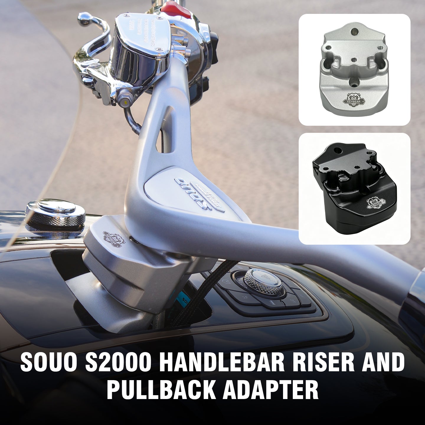 Aluminum Alloy Handlebar Riser and Pullback Adapter for GWM Souo S2000 Motorcycle for Retrofit/Upgrade