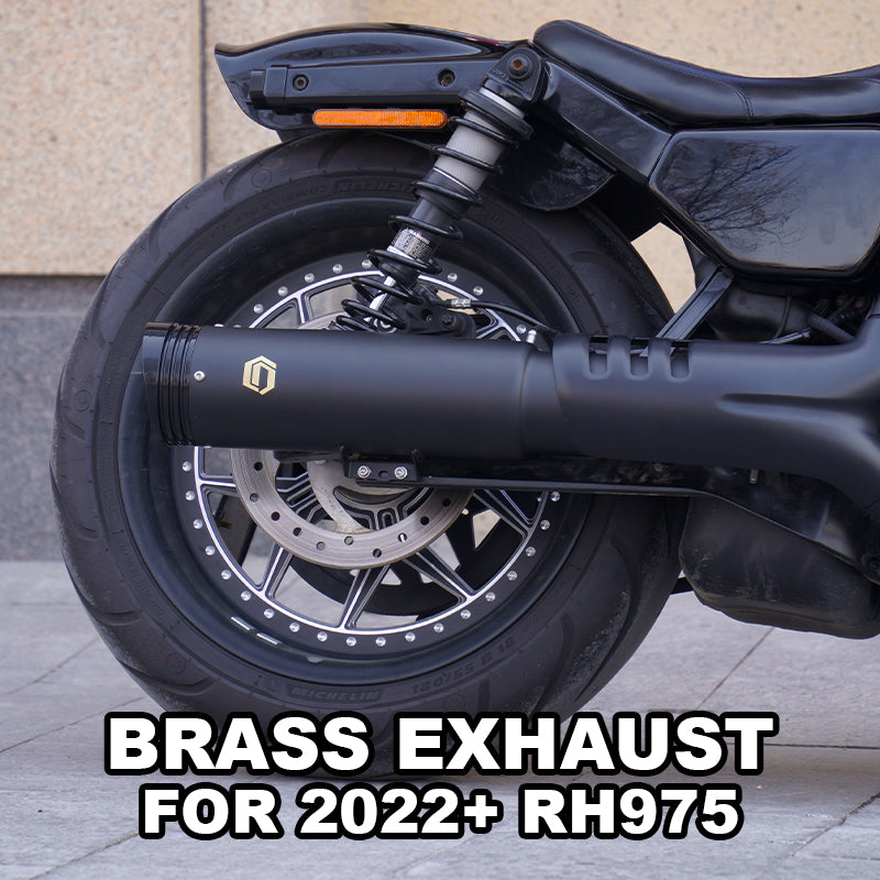 New Chiefdom Brass Exhaust for 2022-later RH975 Motorcycle Nightster 975 Black Slip-On Mufflers
