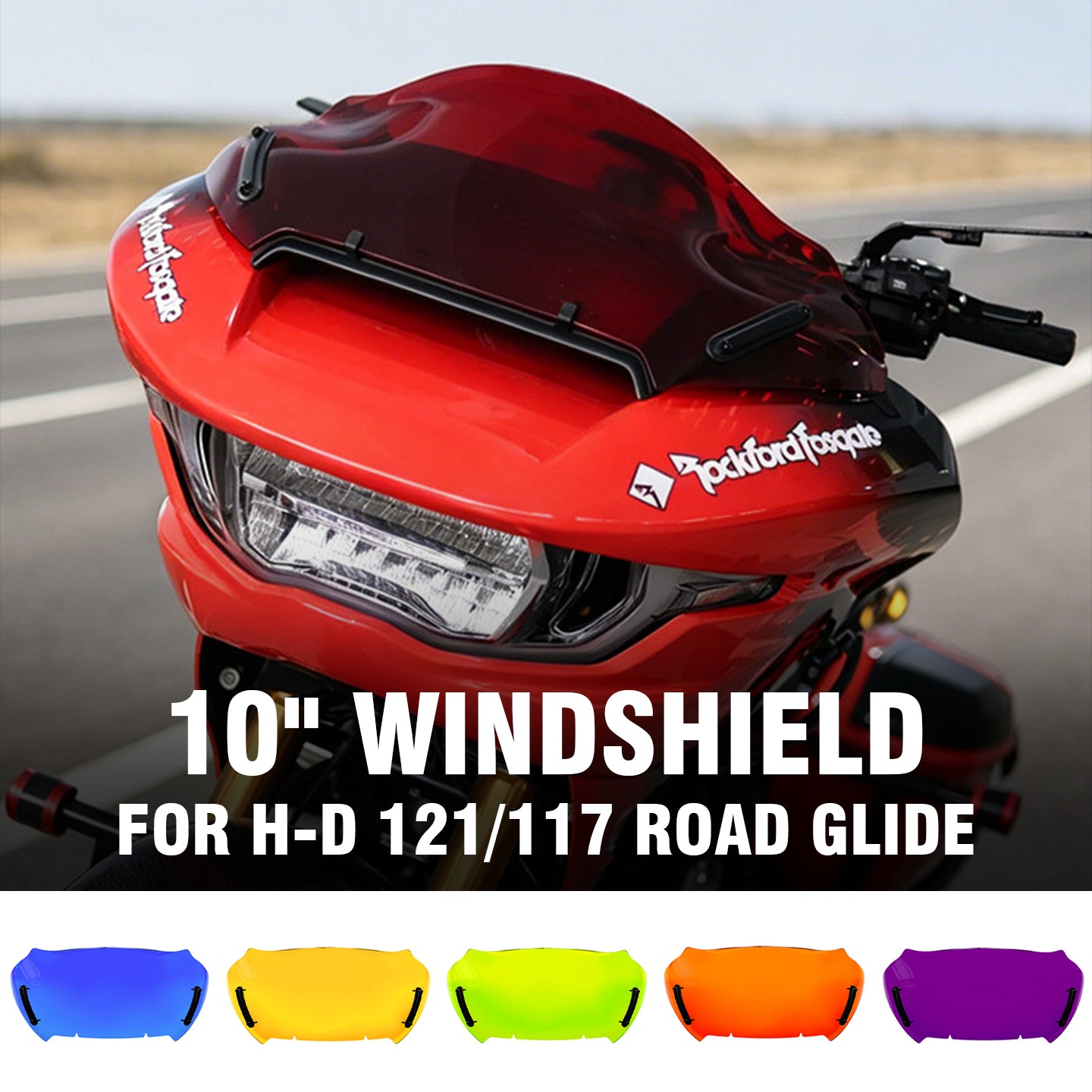 H-D 23.5-later Road Glide 121CVO Motorcycle 10inch Colors Windshield 2024+ FLTRXSTSE Wind Deflector New
