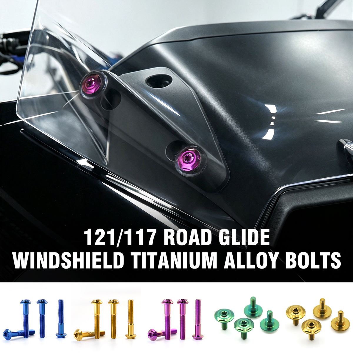 WINDSHIELD TITANIUM ALLOY BOLTS FOR 121/117 ROAD GLIDE