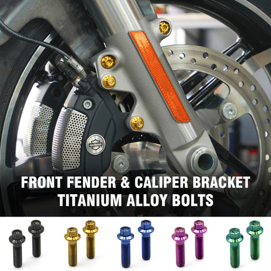 Chiefdom Brake Caliper Bracket and Front Fender Titanium Alloy  Bolts for H-D Touring Softail XL Sportster Motorcycle