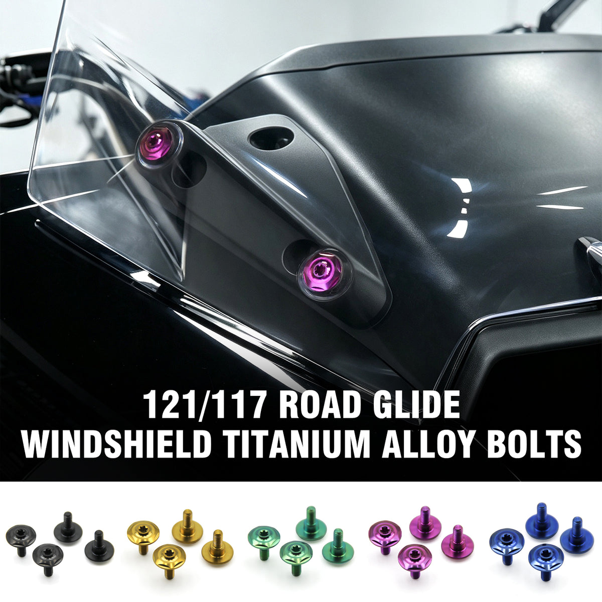 121/117 Road Glide Windshield Titanium Alloy Bolts