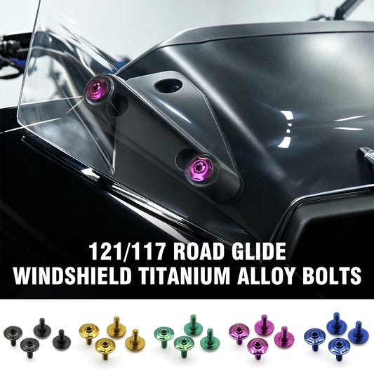 Chiefdom Windshield Titanium Alloy Bolts H-D 23-later 121 Road Glide CVO Motorcycle 24+ 117 Road Glide Klock Werks Screw