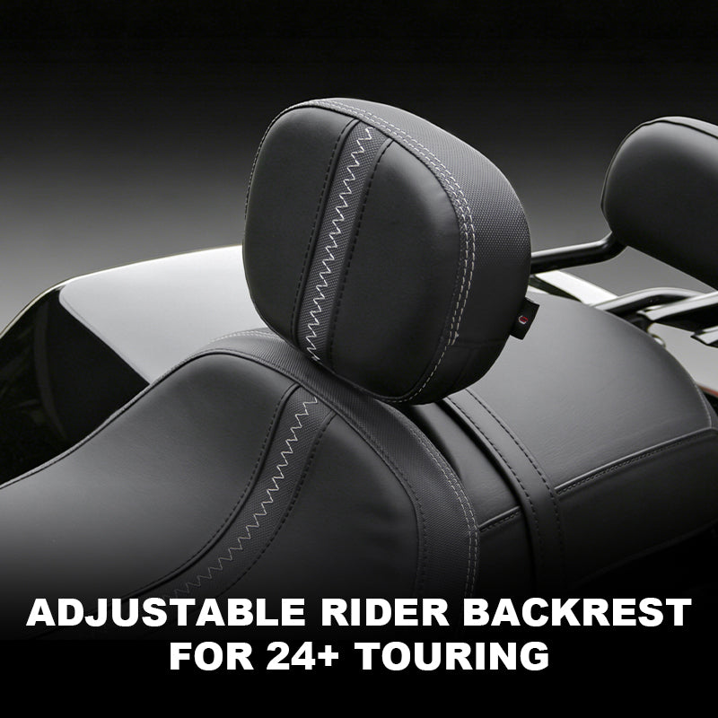 Chiefdom Hydraulic Adjustable Rider Backrest Kit for 2024-later 117 Touring Motorcycle Road Glide Street Glide Drive Side