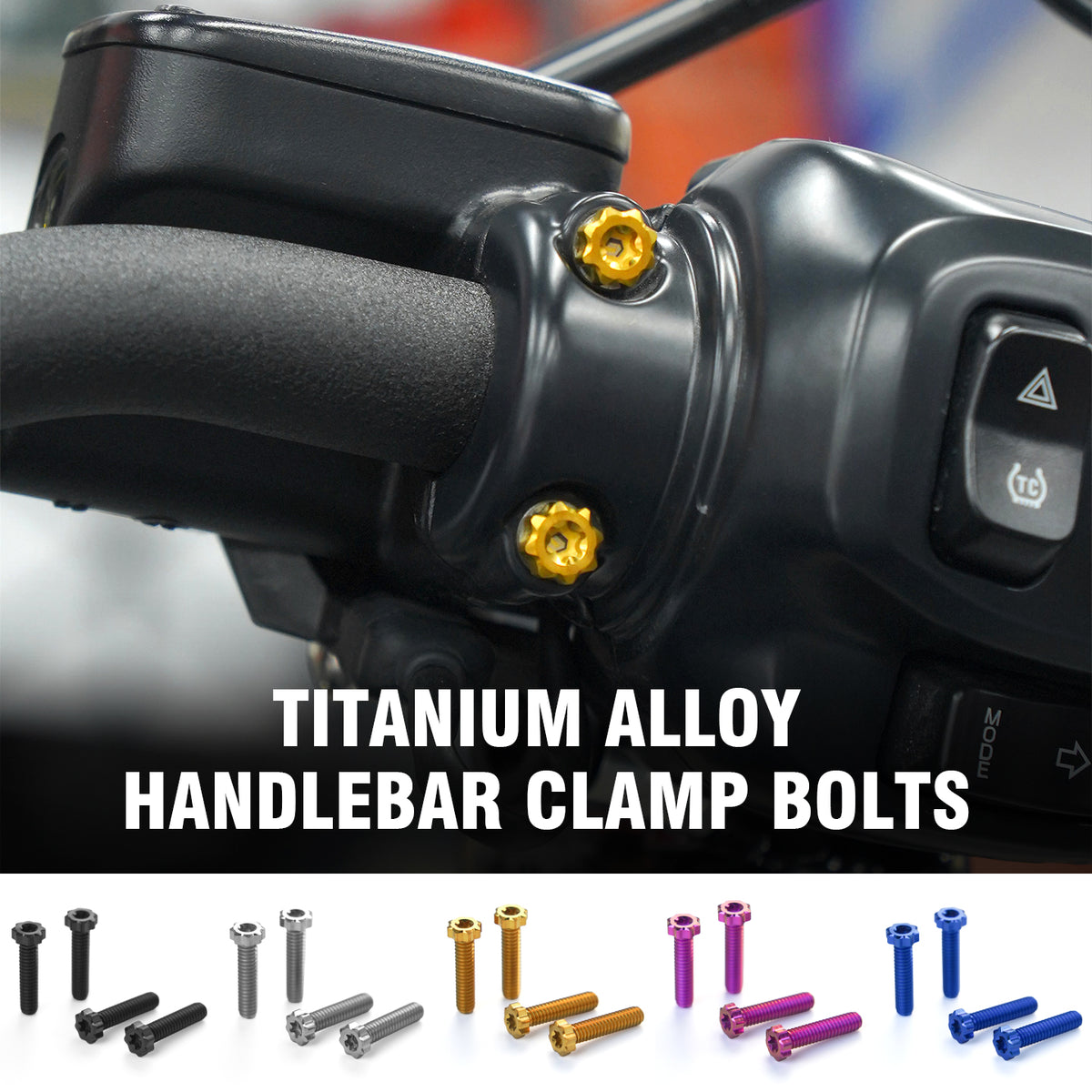 HANDLEBAR THROTTLE CLUTCH LEVER CLAMP TITANIUM ALLOY BOLTS