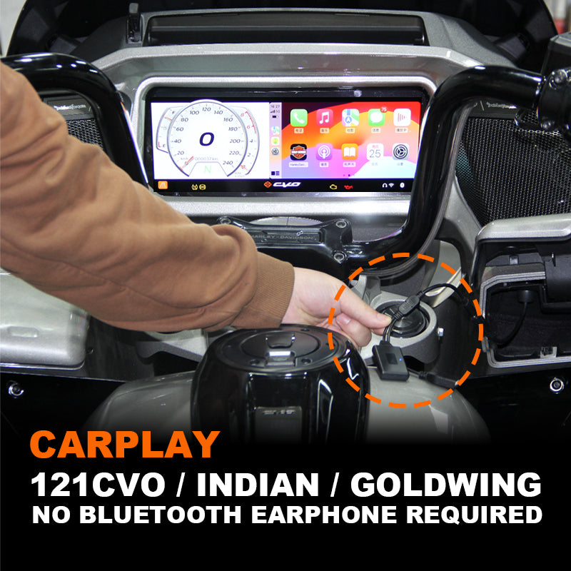 New HD 121 CVO Road/Street Glide Indian Goldwing Motorcycle with Carplay Fit Wireless Connectivity Bike CarPlay AI Box