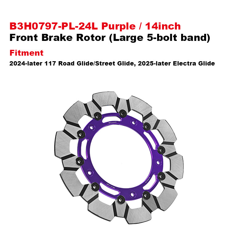 PB Style 5-Bolt Performance 13 Inch Front Brake Rotor for HD Touring and Softail Motorcycle Brake Systems
