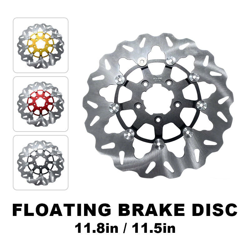 New High Performance 11.5" Front Rear Brake Rotor for Touring Softail Dyna 7075 Aluminum 5-Bolt 11.8" Disc Retrofit/Upgrade