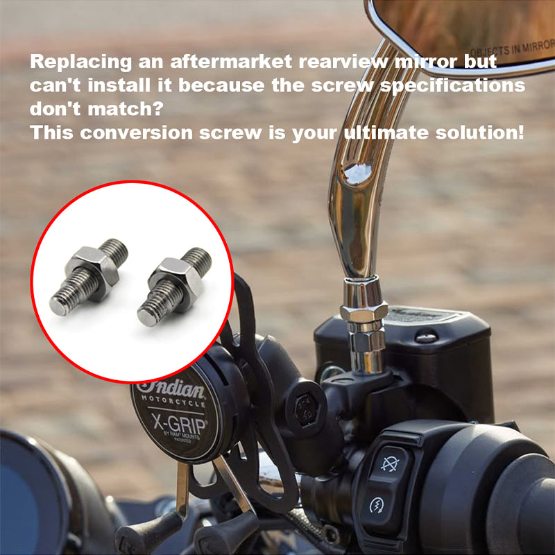 New Mirror Imperial to Metric Conversion Screw for 2014-later Indian Motorcycle Mirror Adapters