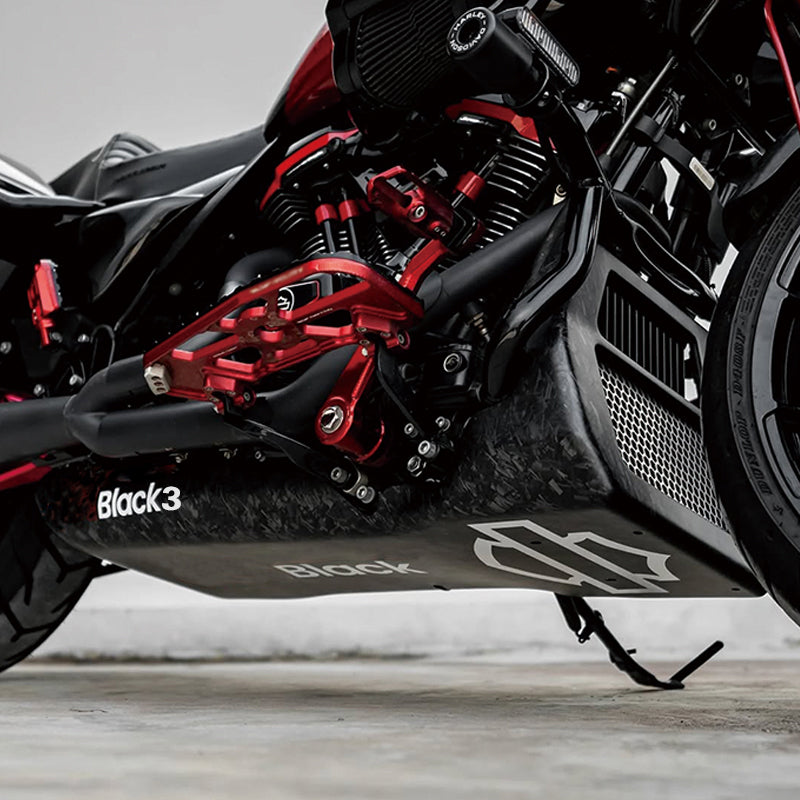 HD 121/117 Touring Motorcycle Carbon Fibre Skid Plate Protective Engine Guard Plate for 2017-later Road Glide Body Systems
