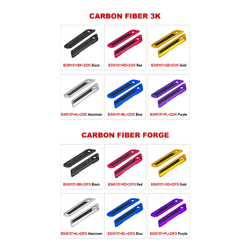 Aluminum Saddlebag Latch Cover with Carbon Fiber Accentpanels for 14-23 Touring Motorcycle FLHT FLTR FLHX Colors Lock