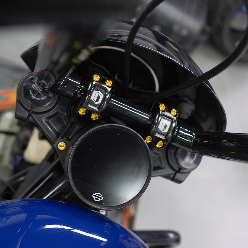 Chiefdom Black Aluminum Alloy Flat Riser Kit for Motorcycle 2022-UP Nightster Diameter 1" Handlebar Risers Gauge Mounts Fit RH975