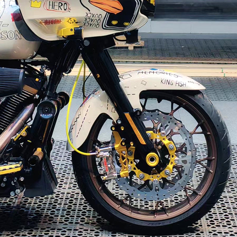 HD 11.5-14 13mm Dia Brake Rotors 108mm Front Rear Radial Brake Caliper Mounts CNC Aluminum Metal Fit 14-up Touring 18-up Softail