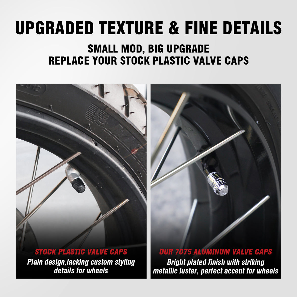 UNIVERSAL MOTORCYCLE TIRE VALVE CAPS