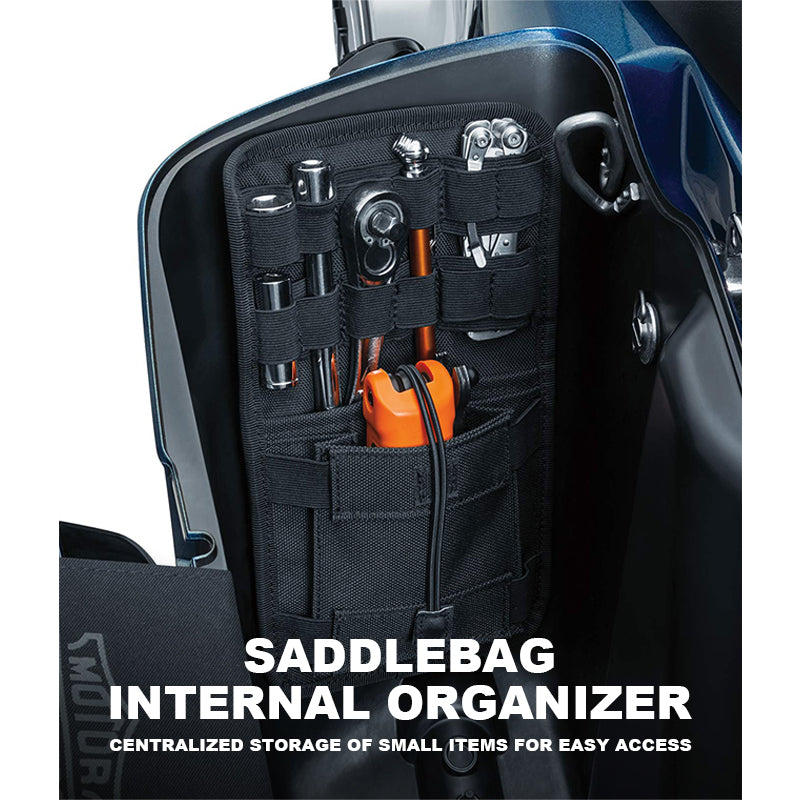 Chiefdom Saddlebag Internal Organizer for HD Touring Motorcycle Hard Side Box Black Tool Storage Bag Left Right