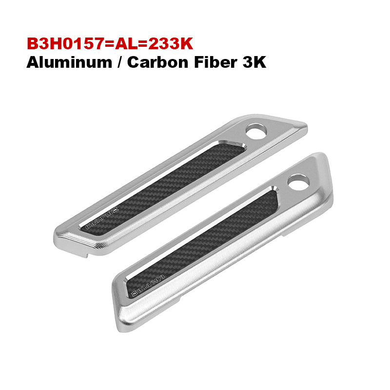 Aluminum Saddlebag Latch Cover with Carbon Fiber Accentpanels for 14-23 Touring Motorcycle FLHT FLTR FLHX Colors Lock