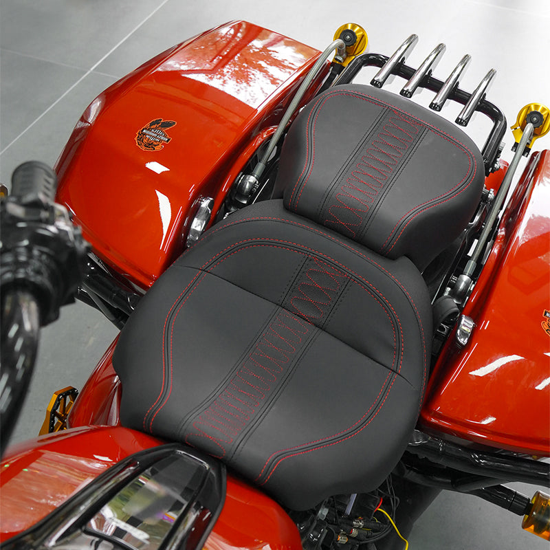 Two-up Leather Driver Passenger Seat Full Set for 2024-later -Davidson Road Glide Street Glide Touring Motorcycle Retrofit