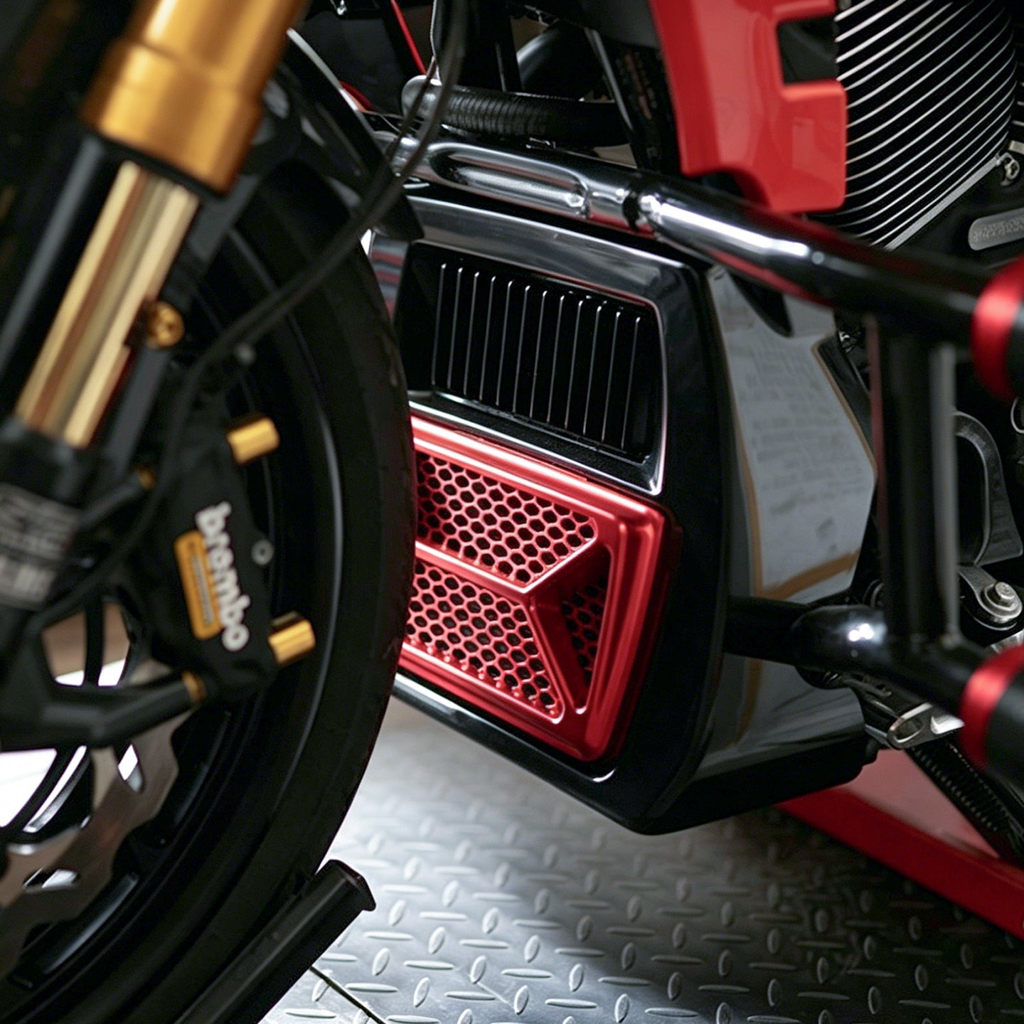 Colors Oil Cooler Guard for H-D 23.5-later Touring Motorcycle Radiator Guard Cover Fit 121CVOST 117 Road Glide Street Glide