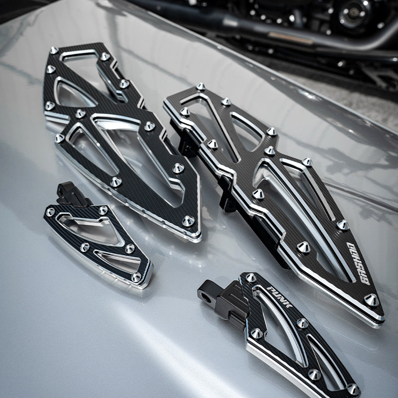 GASHOO Motorcycle Accessories Rider/Passenger Footboard Aluminum Fit Touring FL Softail Modified Back Foot Pegs Foot Controls