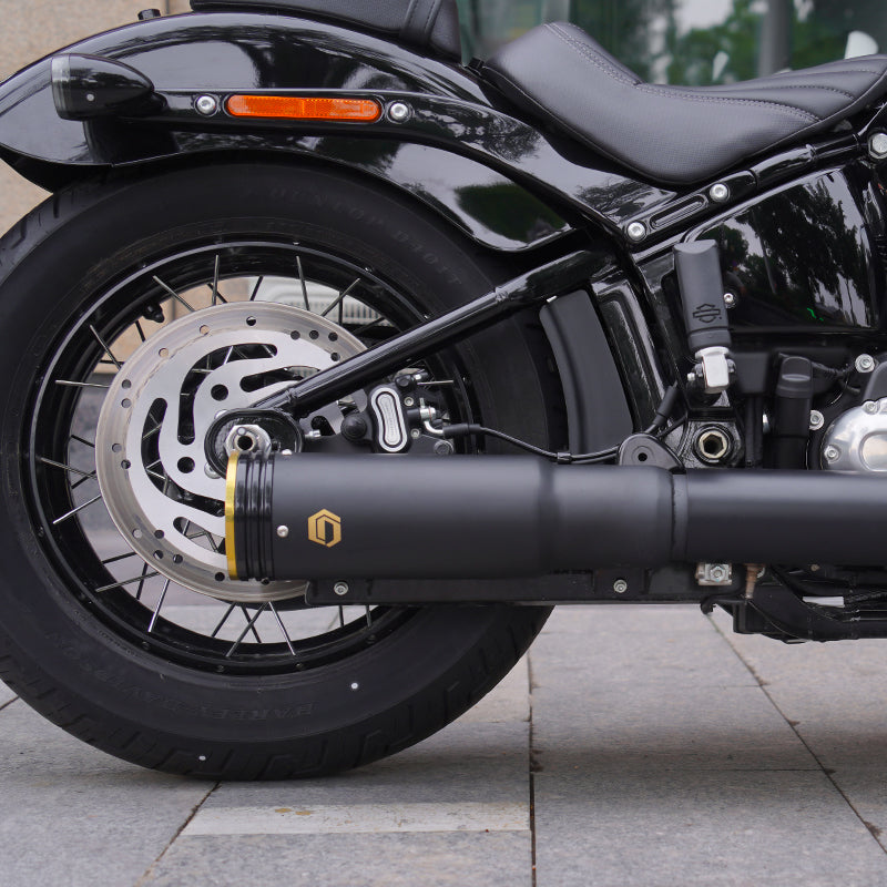 Chiefdom Brass Exhaust for 2025-later Sostail Motorcycle Low Rider S/ST Street Bob Heritage Classic Black Slip-On Mufflers