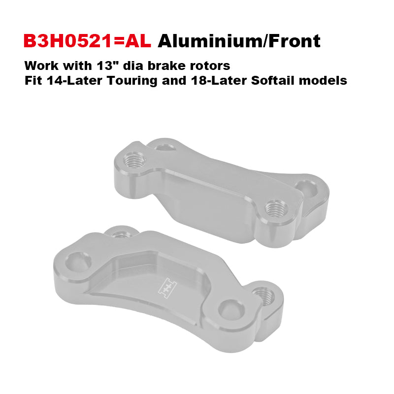 HD 11.5-14 13mm Dia Brake Rotors 108mm Front Rear Radial Brake Caliper Mounts CNC Aluminum Metal Fit 14-up Touring 18-up Softail