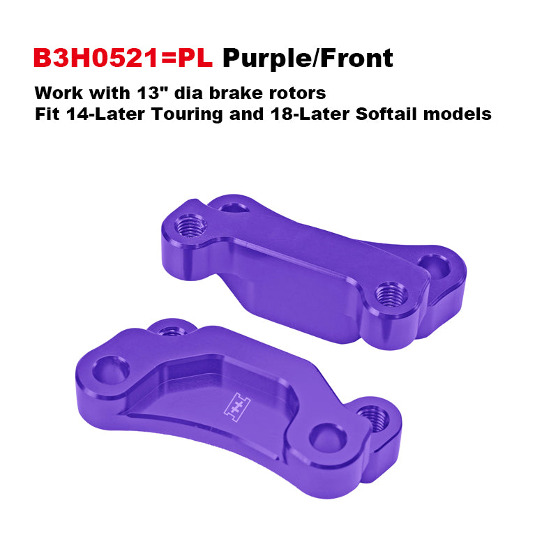 HD 11.5-14 13mm Dia Brake Rotors 108mm Front Rear Radial Brake Caliper Mounts CNC Aluminum Metal Fit 14-up Touring 18-up Softail
