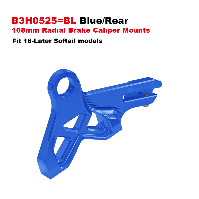 HD 11.5-14 13mm Dia Brake Rotors 108mm Front Rear Radial Brake Caliper Mounts CNC Aluminum Metal Fit 14-up Touring 18-up Softail