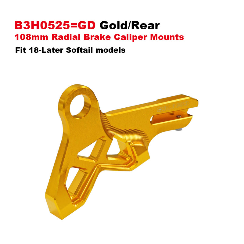 HD 11.5-14 13mm Dia Brake Rotors 108mm Front Rear Radial Brake Caliper Mounts CNC Aluminum Metal Fit 14-up Touring 18-up Softail