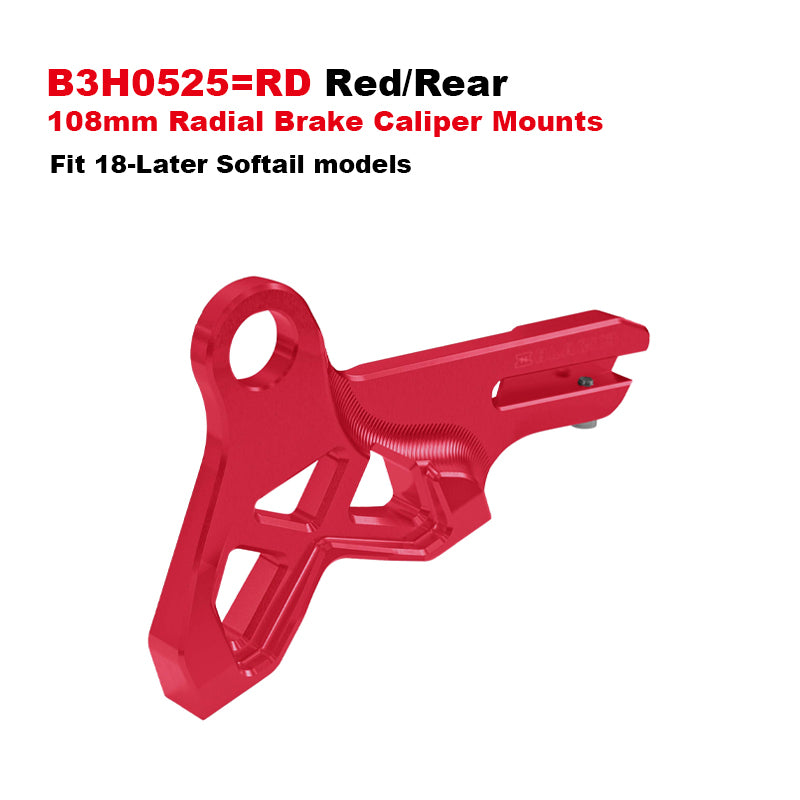 HD 11.5-14 13mm Dia Brake Rotors 108mm Front Rear Radial Brake Caliper Mounts CNC Aluminum Metal Fit 14-up Touring 18-up Softail