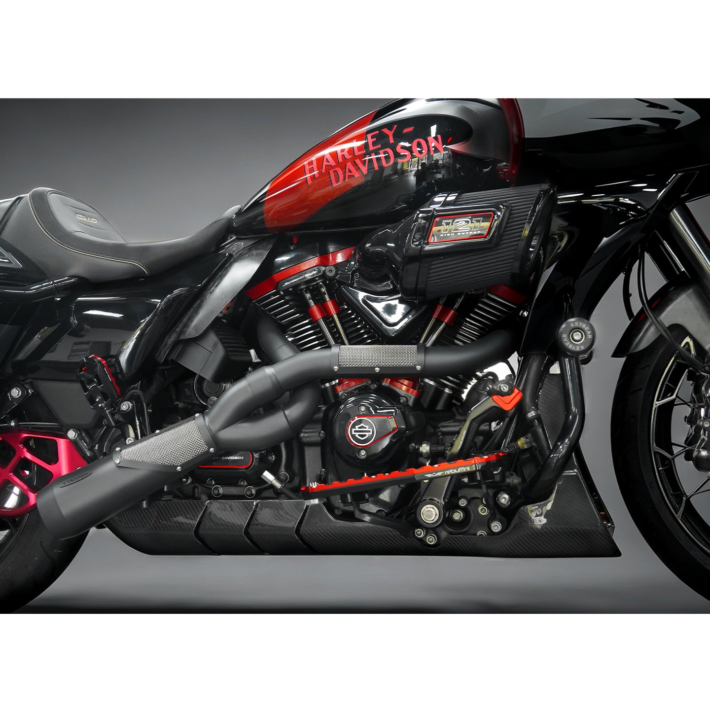 HD 121/117 Touring Motorcycle Carbon Fibre Skid Plate Protective Engine Guard Plate for 24-later Road Glide Body Systems