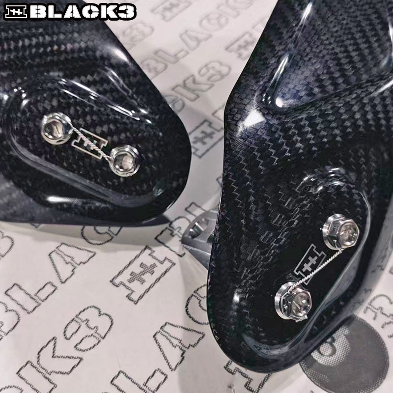 Black3 Carbon Fiber Front Hand Guards PB Style for Touring and Softail Motorcycle Retrofit/Upgrade Accessories