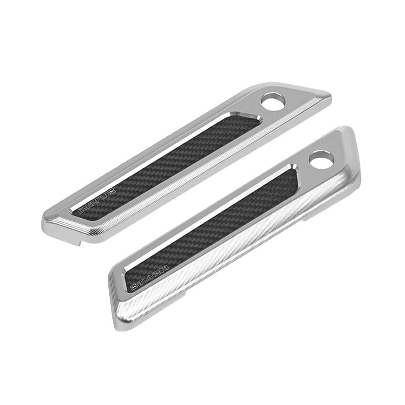 Aluminum Saddlebag Latch Cover with Carbon Fiber Accentpanels for 14-23 Touring Motorcycle FLHT FLTR FLHX Colors Lock