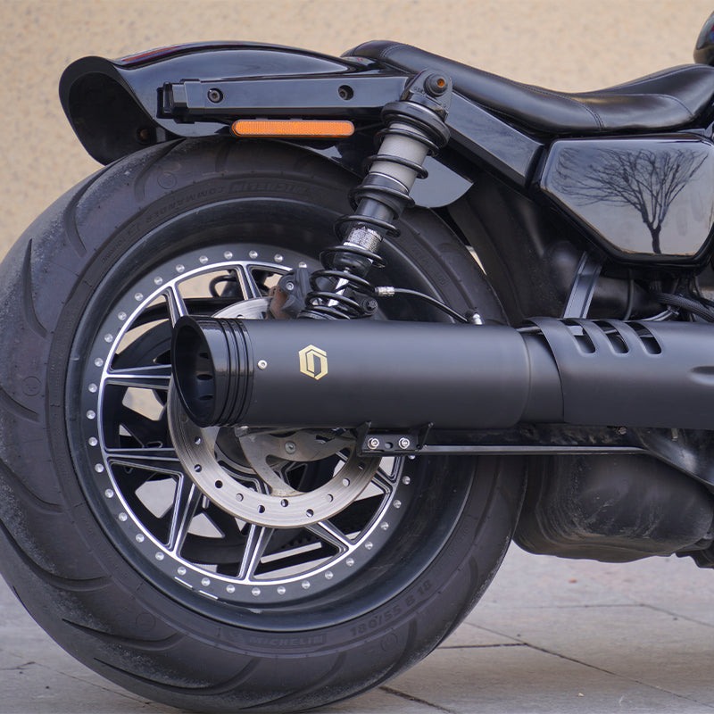 New Chiefdom Brass Exhaust for 2022-later RH975 Motorcycle Nightster 975 Black Slip-On Mufflers