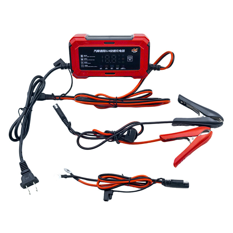 Free Road Model 1205002 12V 6A Universal Fast Charger for Car & Motorcycle Lithium and Lead-Acid Batteries Smart Maintenance