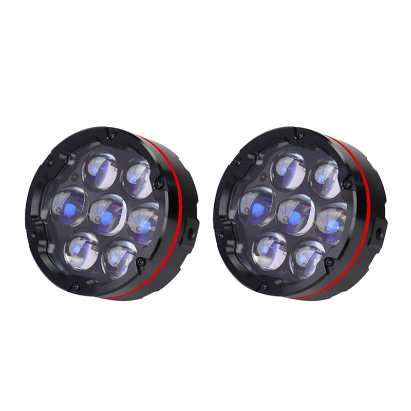 Super Bright Motorcycle LED Spotlight IPX8 Waterproof White/Yellow Dual Color with High/Low Beam & Strobe for Off-Road R1250GS