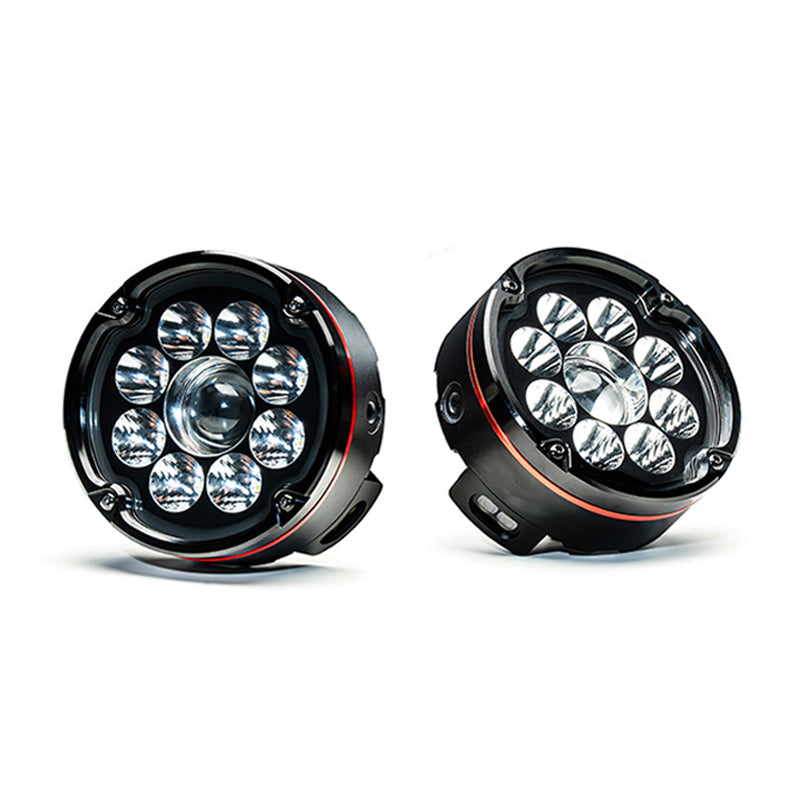 Super Bright Front Motorcycle LED Spotlight IPX8 Waterproof White/Yellow Dual Color High/Low Beam Strobe Off-Road R1250GS 7 Lens