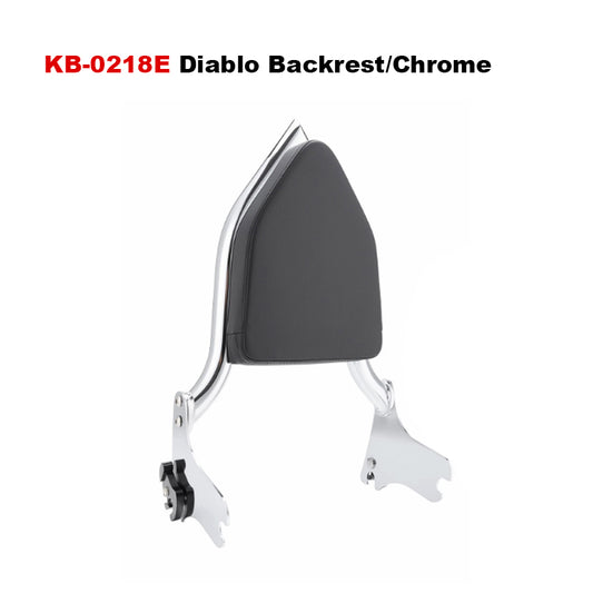 1.25inch Black Chrome Diablo Backrest Fit HD Touring Motorcycle 121CVO/117 Road Glide Street Glide Classic Passenger