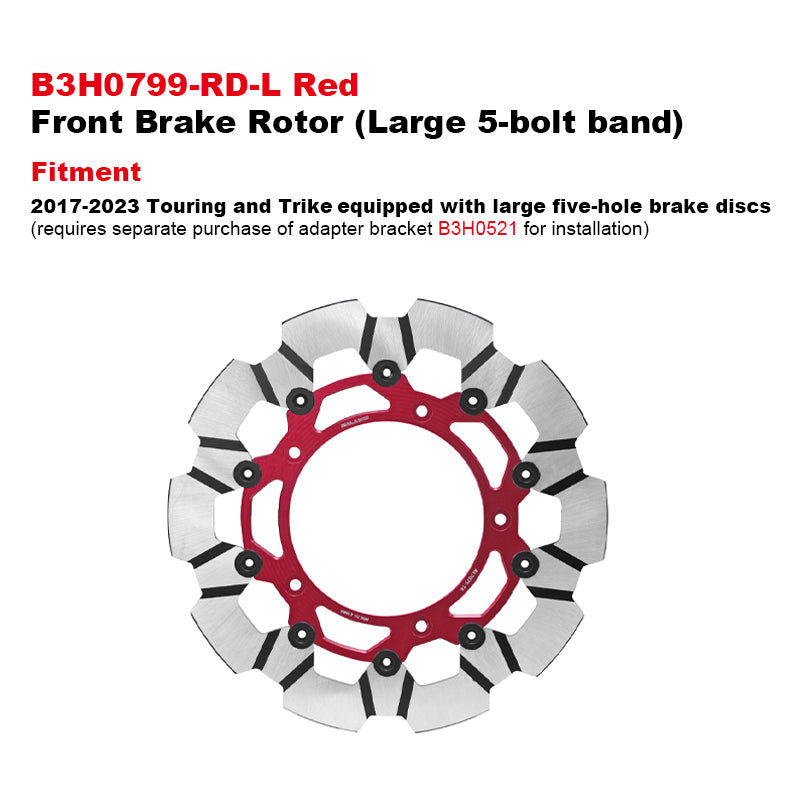 PB Style 5-Bolt Performance 13 Inch Front Brake Rotor for HD Touring and Softail Motorcycle Brake Systems