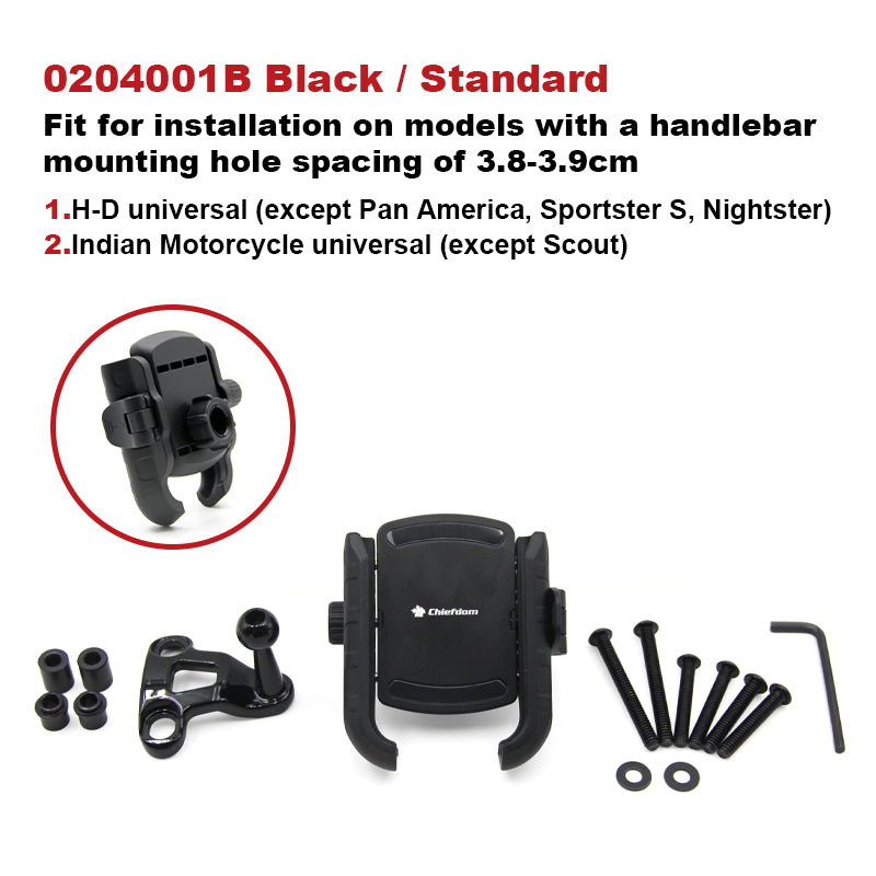 HD Touring Softail XL 883 and Indian Quick Lock 360 Rotation Phone Holder Motorcycle Handlebar Phone Mount Accessory