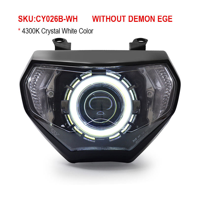 LED Dual Angel Eye Headlight Assembly YamahaFZ09 MT09 2014-2016 Motorcycle Led Headlamp White Blue 36W Aluminum ABS