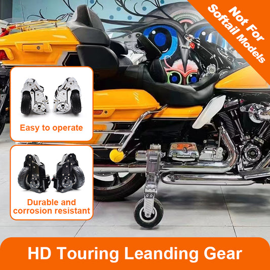 Harley-Davidson Touring Series FLH after 2009-Motorcycle Assisted Auxiliary Parking Bracket Landing Gear Smaller Wheels with Support