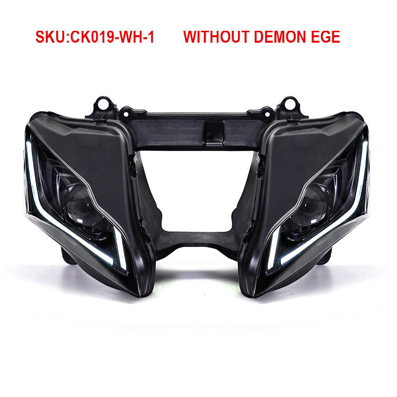 2016-2020 Kawasaki Ninja ZX10R ZX 10R Full LED Front Headlight Assembly Optical Fiber Blue DRL Headlamp for Motorcycles US Stock