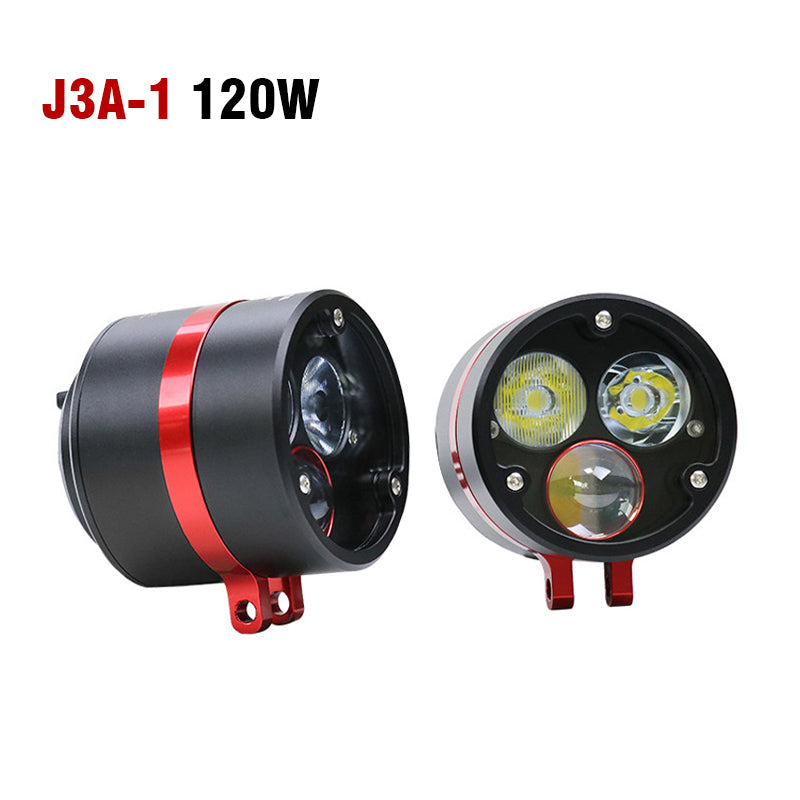 Super Bright Motorcycle LED Spotlight IPX8 Waterproof White/Yellow Dual Color with High/Low Beam & Strobe for Off-Road R1250GS