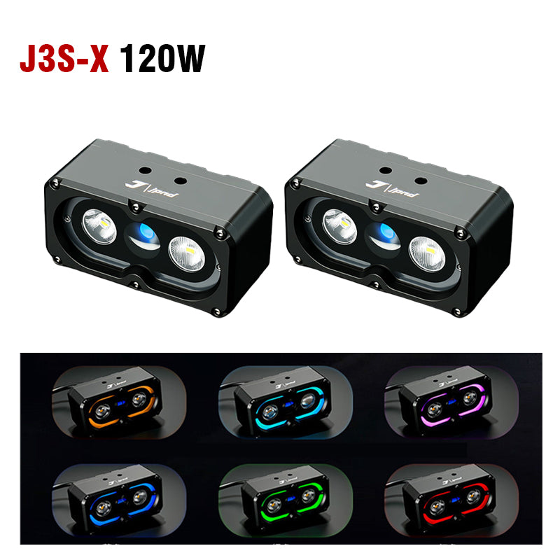Super Bright Front Motorcycle LED Spotlight IPX8 Waterproof White/Yellow Dual Color High/Low Beam Strobe Off-Road R1250GS 7 Lens