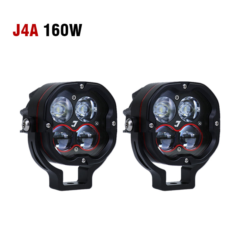 Super Bright Motorcycle LED Spotlight IPX8 Waterproof White/Yellow Dual Color with High/Low Beam & Strobe for Off-Road R1250GS