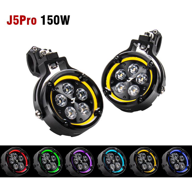 Super Bright Front Motorcycle LED Spotlight IPX8 Waterproof White/Yellow Dual Color High/Low Beam Strobe Off-Road R1250GS 7 Lens