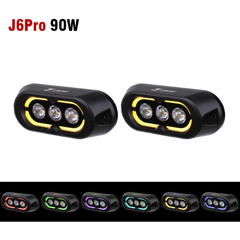 Super Bright Front Motorcycle LED Spotlight IPX8 Waterproof White/Yellow Dual Color High/Low Beam Strobe Off-Road R1250GS 7 Lens